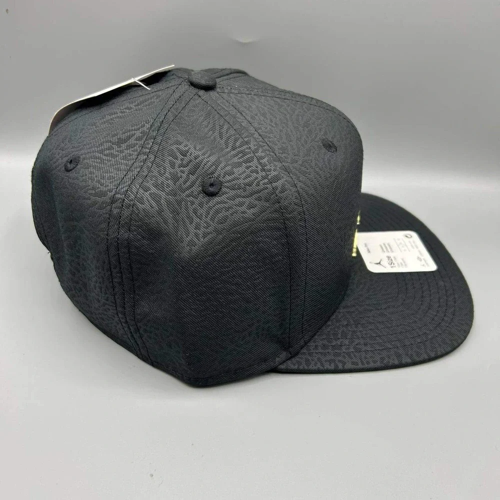Air Jordan Hat Men‎ Black Cement Elephant Metal Logo Jumpman Snap Back Cap New